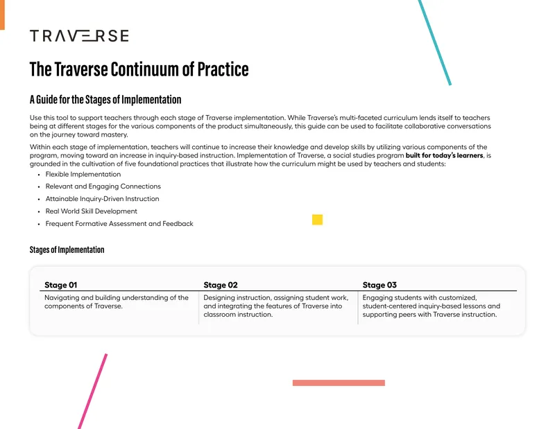 Traverse Implementation Stages Guide