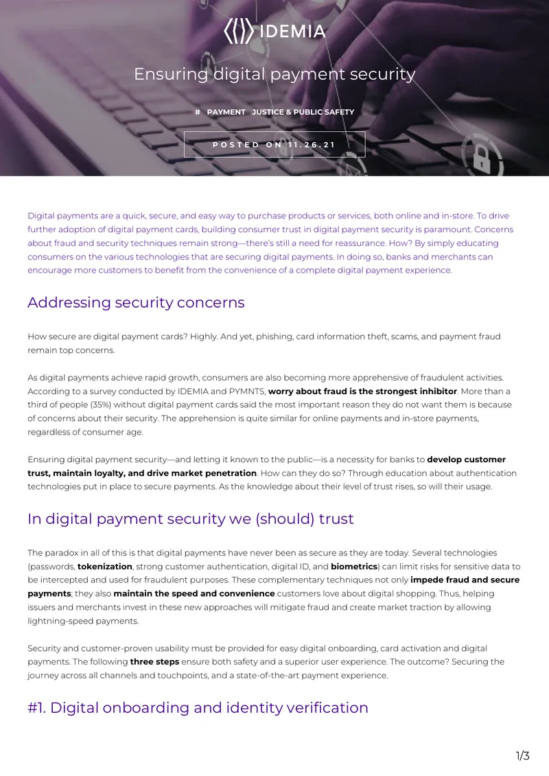 Digital Payment Security and Consumer Trust