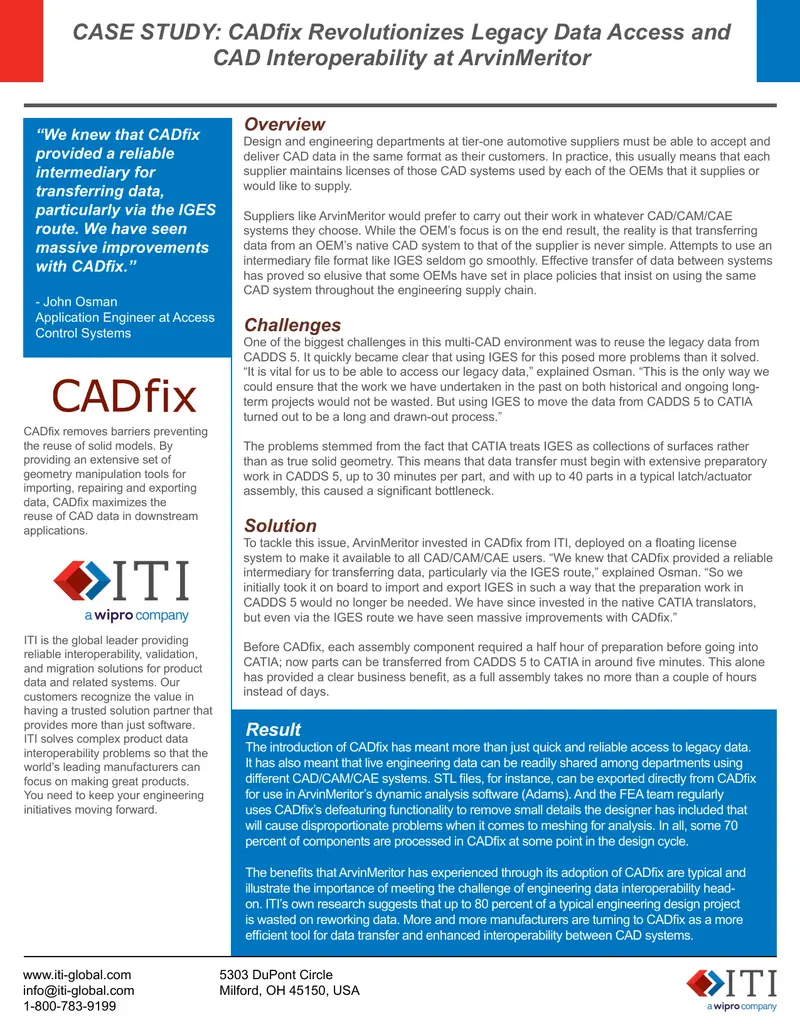 CADfix Implementation for Enhanced CAD Interoperability