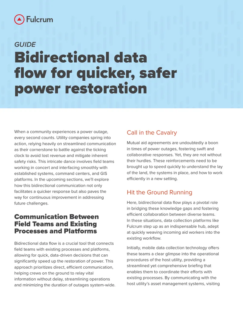 Bidirectional Communication for Power Restoration