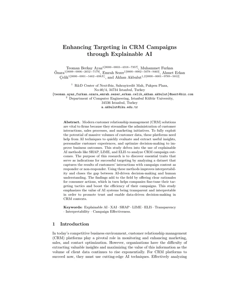 Enhancing Targeting in CRM Campaigns through Explainable AI