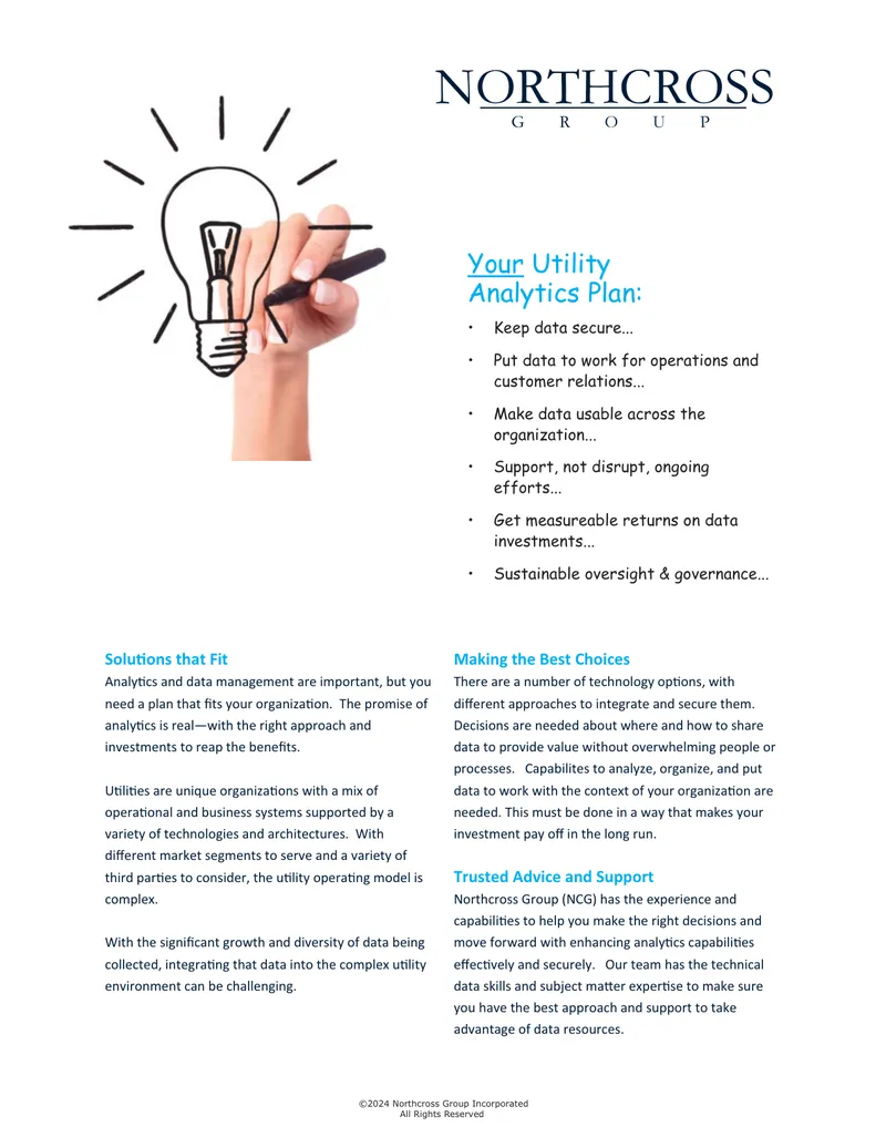 Utility Analytics Plan and Solutions Overview