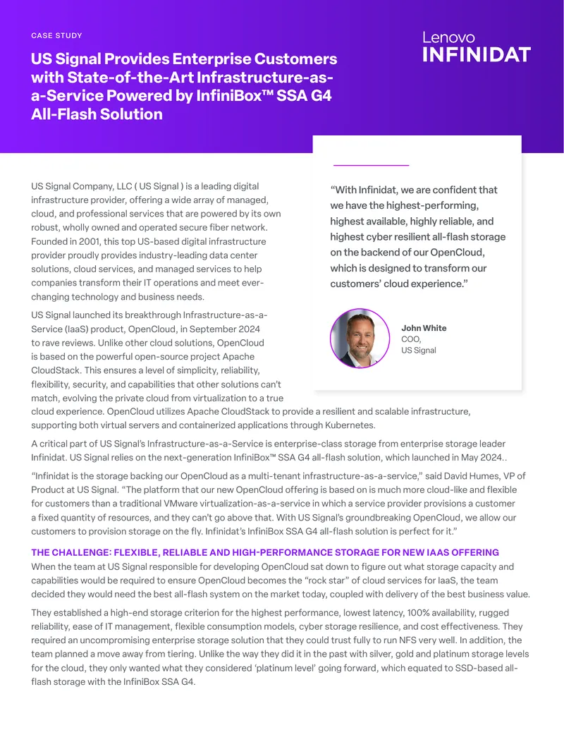 US Signal OpenCloud Infrastructure-as-a-Service Case Study