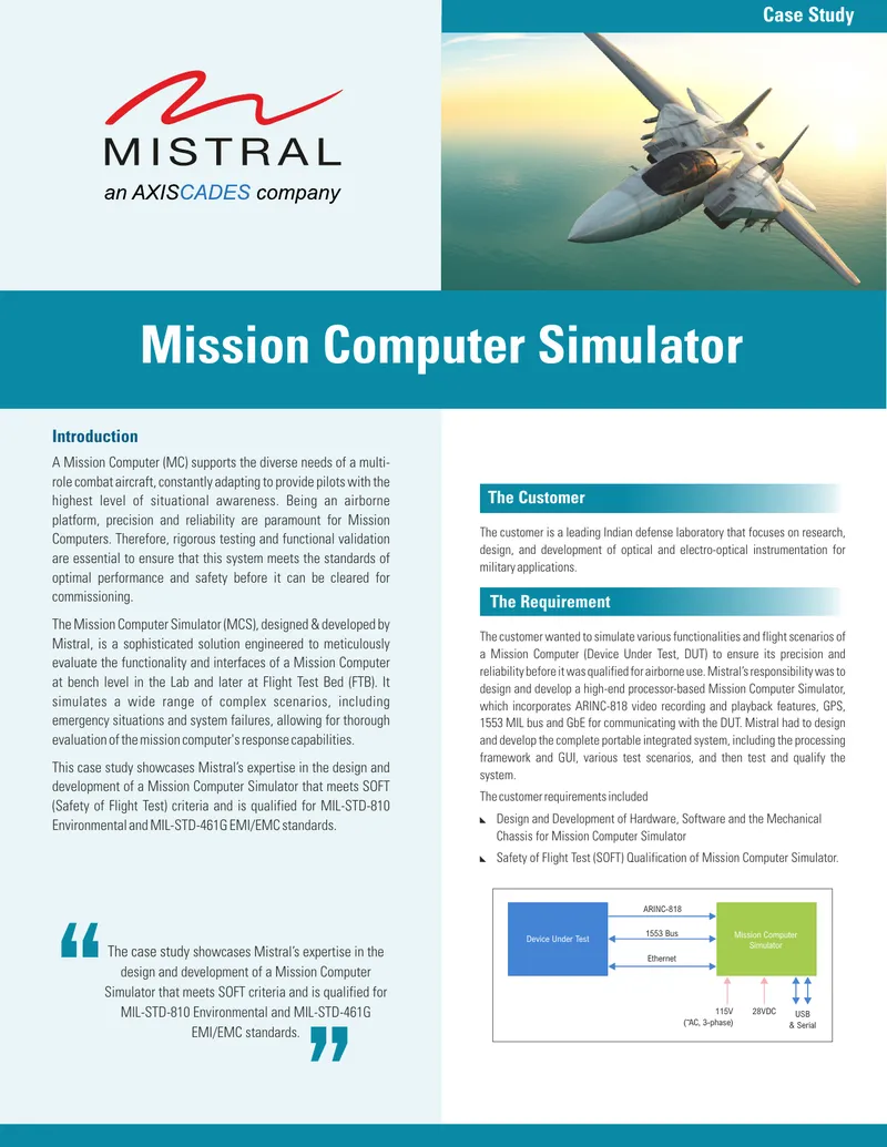 Mission Computer Simulator Design and Development Case Study