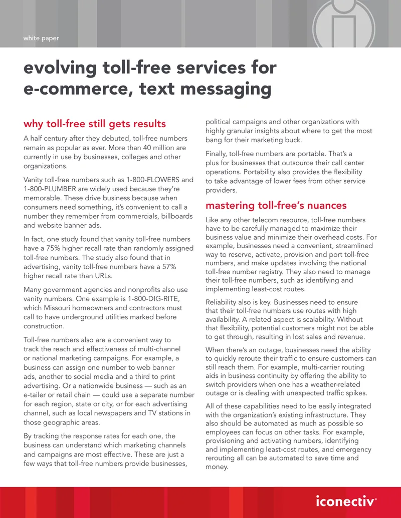 Evolving Toll-Free Services for E-Commerce and Text Messaging