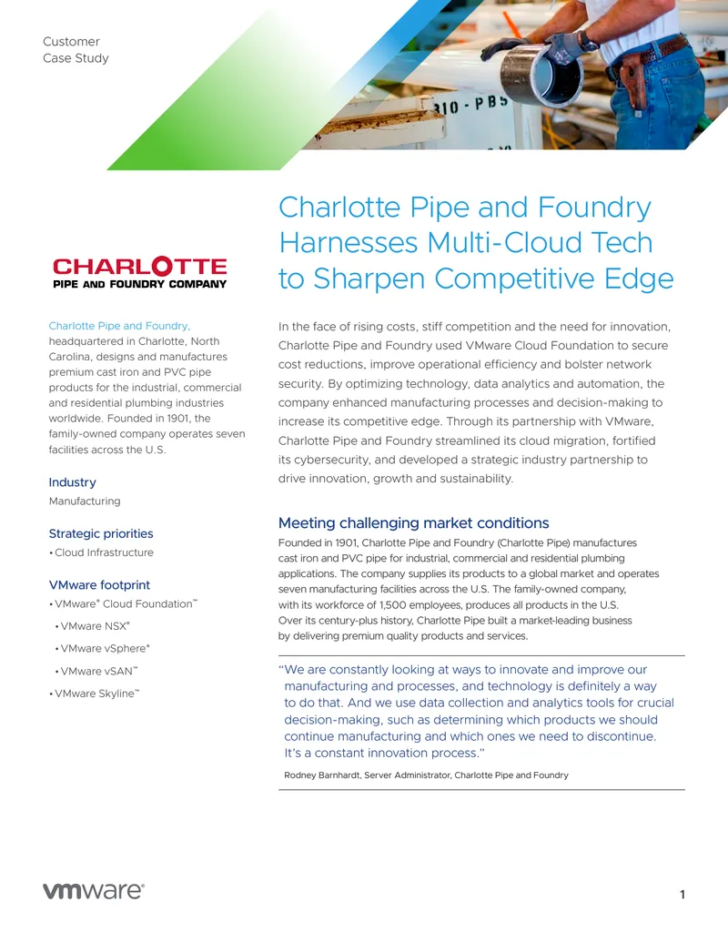 Charlotte Pipe and Foundry Multi-Cloud Strategy Case Study