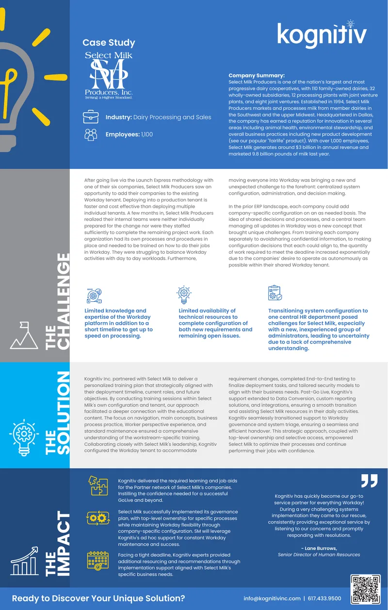 Select Milk Producers Workday Implementation Case Study