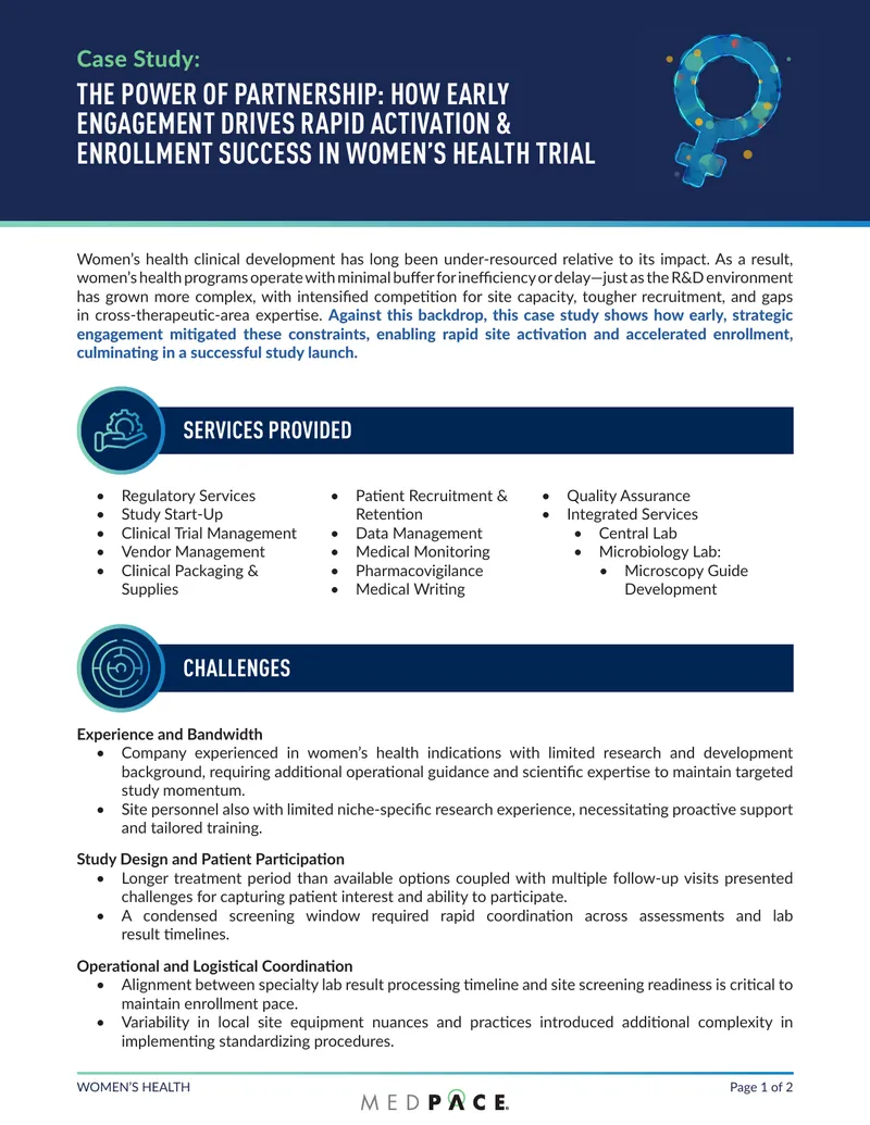 Early Engagement in Women's Health Trials