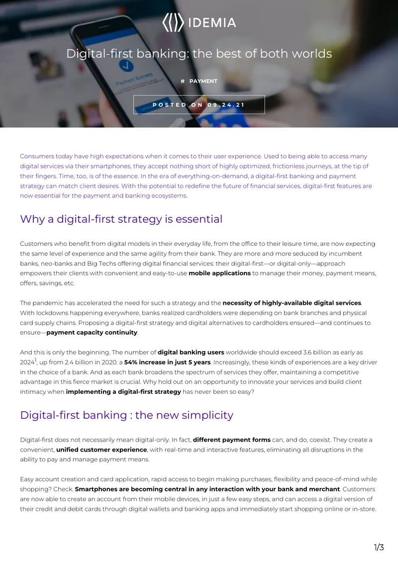 Digital-First Banking Strategy and Consumer Expectations