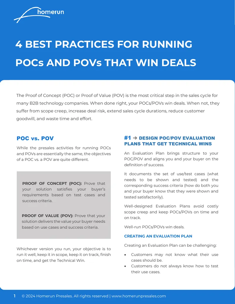 Best Practices for Running POCs and POVs