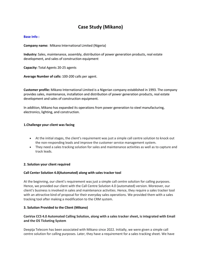 Mikano International Limited Case Study
