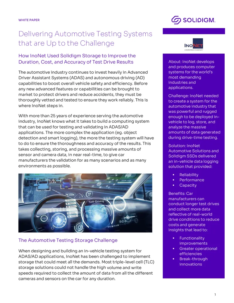 Automotive Testing Systems and Solidigm Storage Solutions