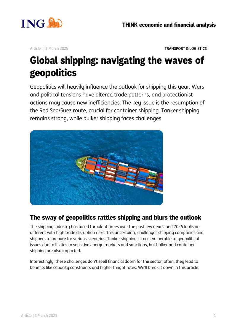 Global Shipping Outlook Amid Geopolitical Tensions
