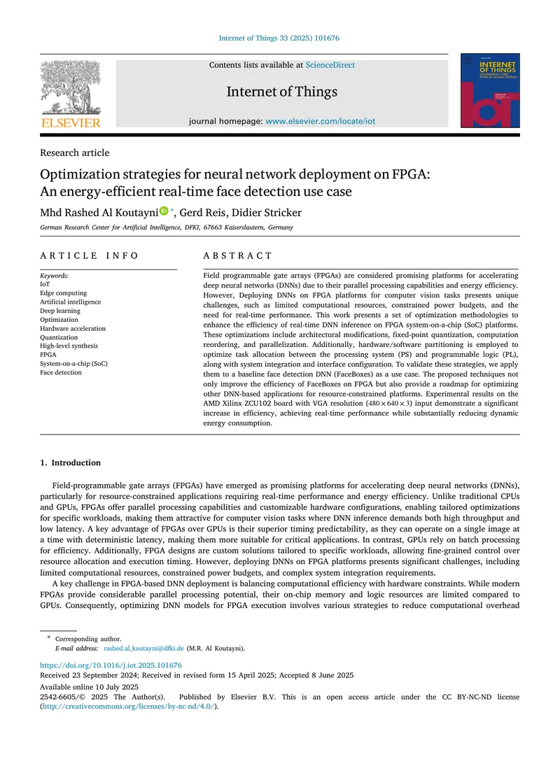 Optimization Strategies for Neural Network Deployment on FPGA