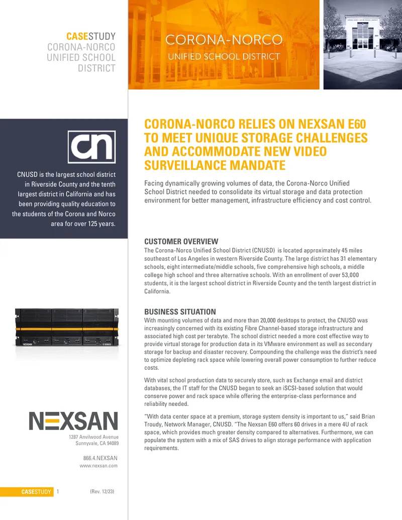Corona-Norco Unified School District Storage Case Study