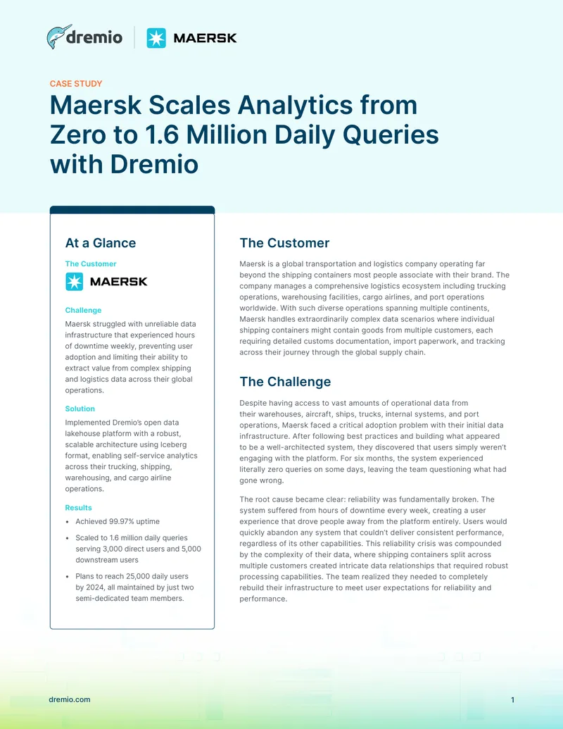 Maersk Data Infrastructure Transformation Case Study