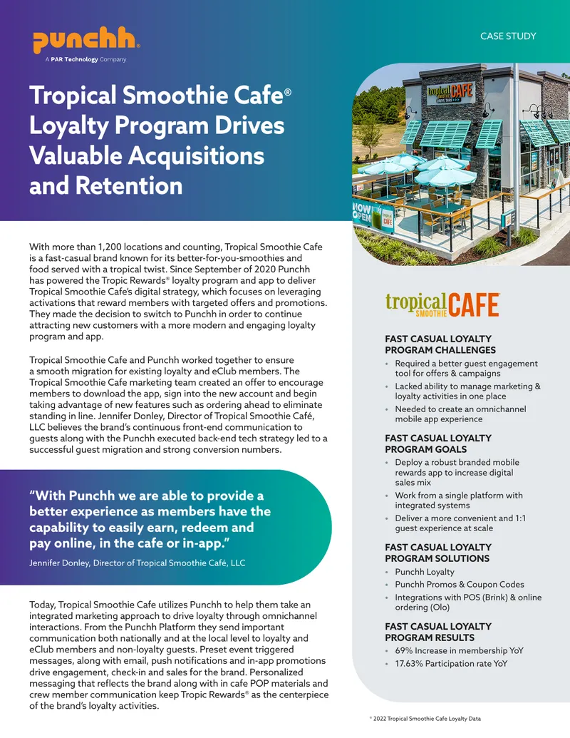 Tropical Smoothie Cafe Loyalty Program Case Study