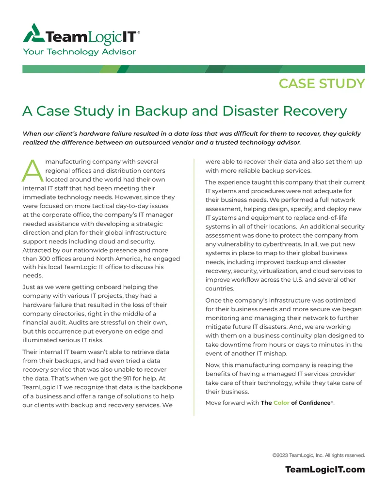 Case Study on Backup and Disaster Recovery Solutions