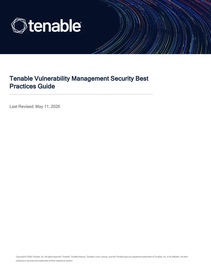 Tenable Vulnerability Management Security Best Practices Guide