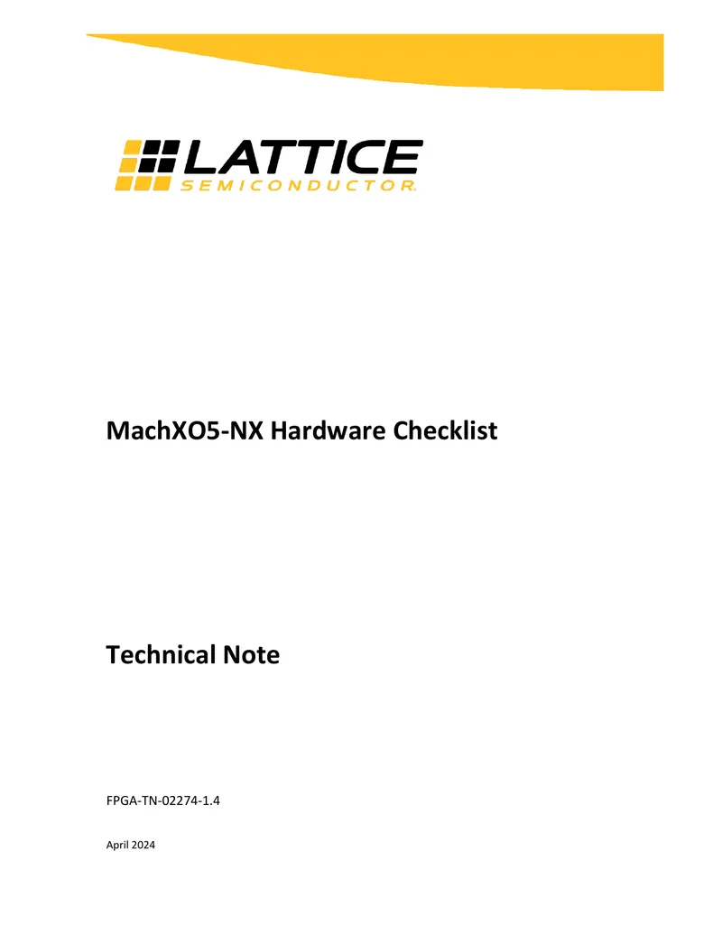 MachXO5-NX Hardware Checklist Technical Note