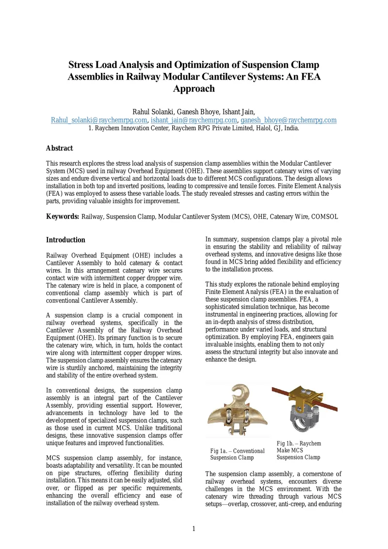 Stress Load Analysis of Suspension Clamp Assemblies