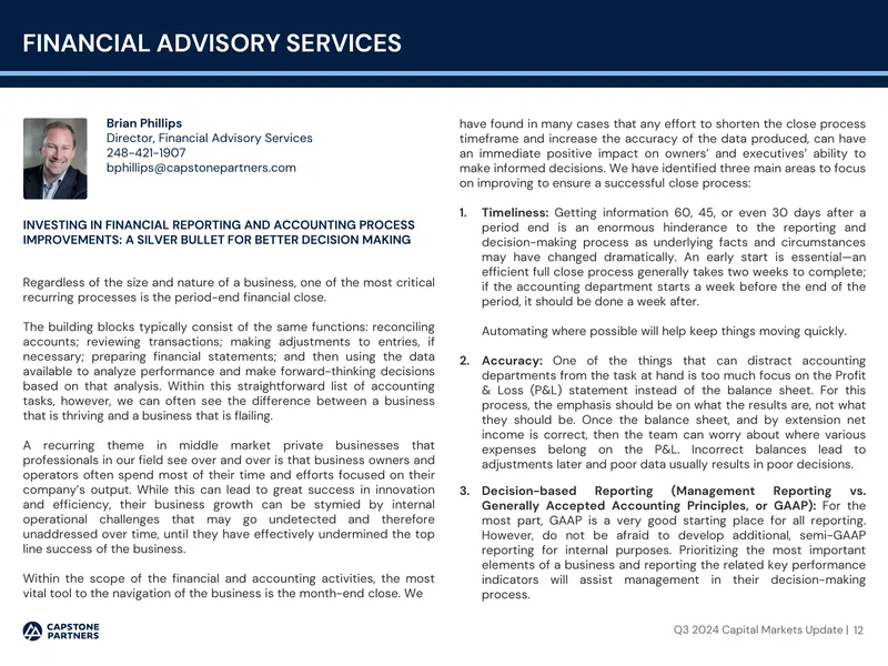 Investing in Financial Reporting and Accounting Process Improvements