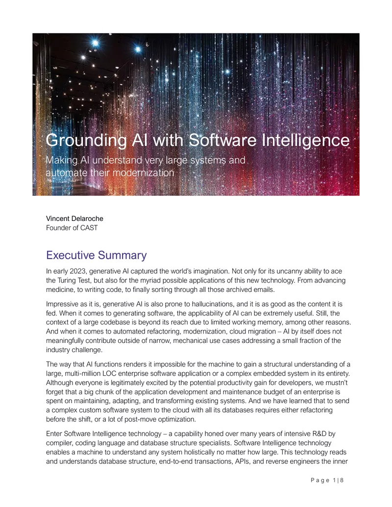 Integration of AI and Software Intelligence Technology