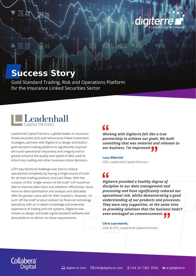 Gold Standard Trading Platform Development for ILS Sector