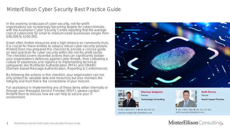 MinterEllison Cyber Security Best Practice Guide