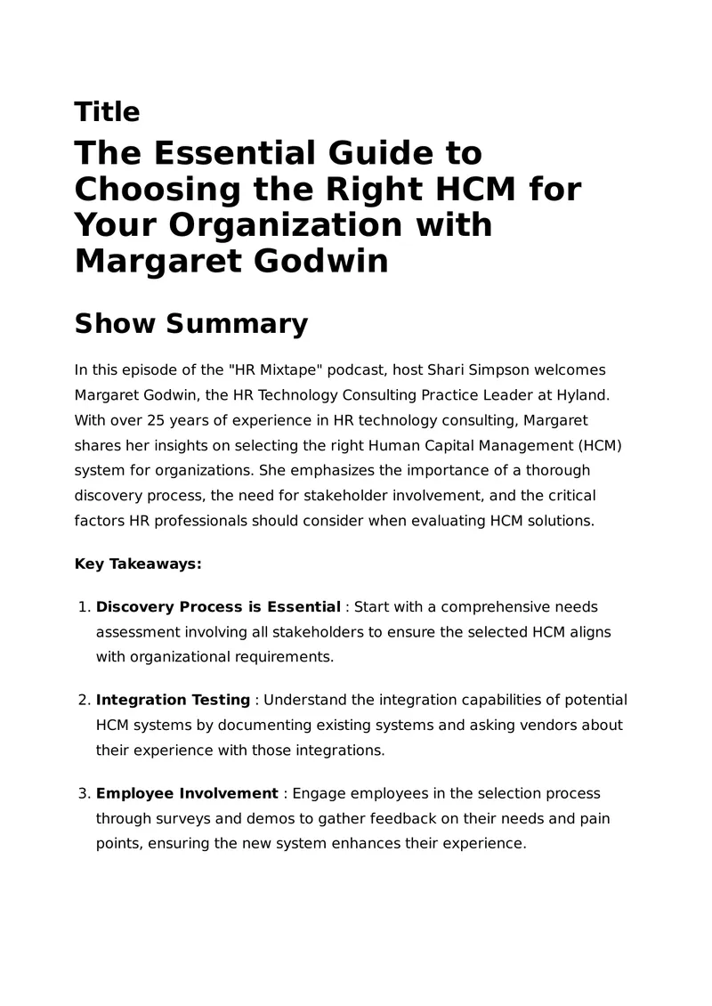Guide to Selecting the Right HCM System