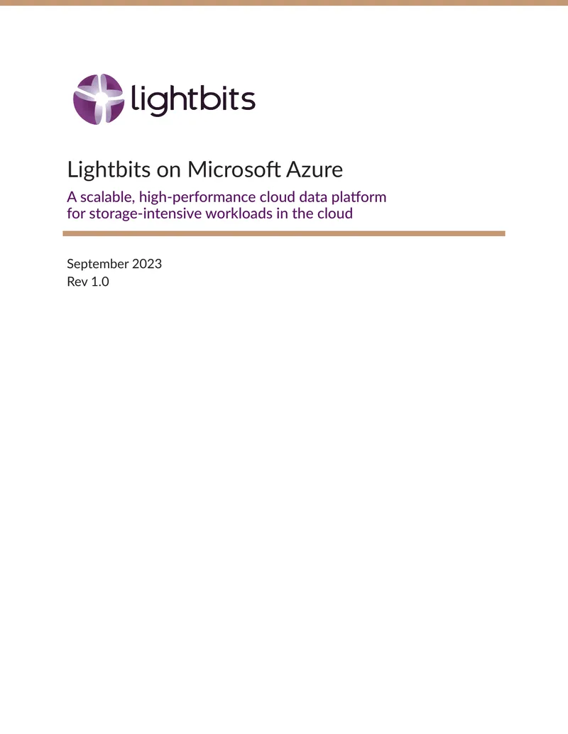 Lightbits Cloud Data Platform on Microsoft Azure