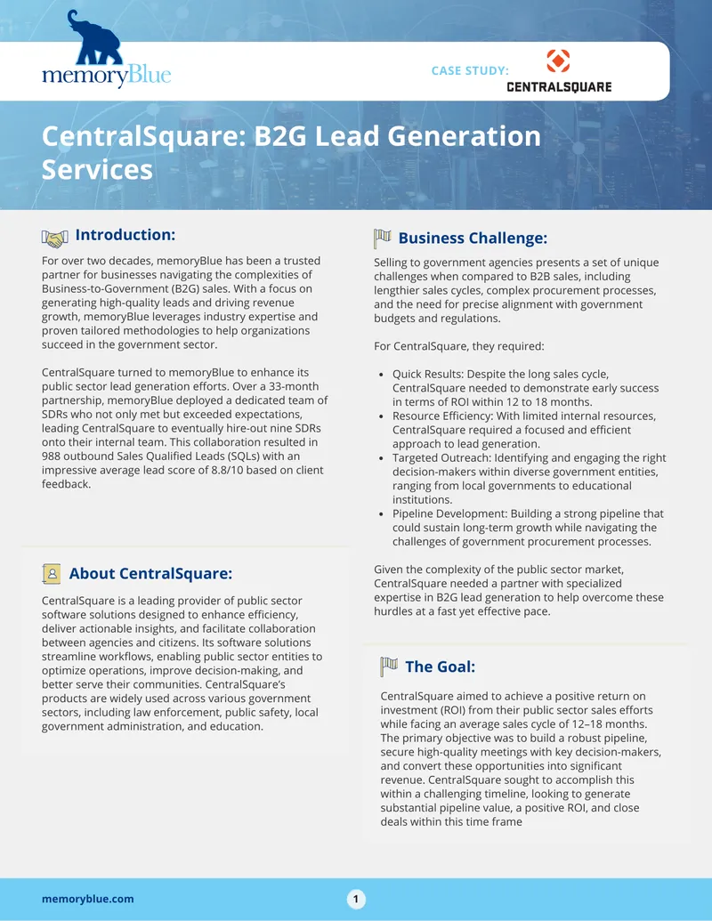 CentralSquare B2G Lead Generation Case Study