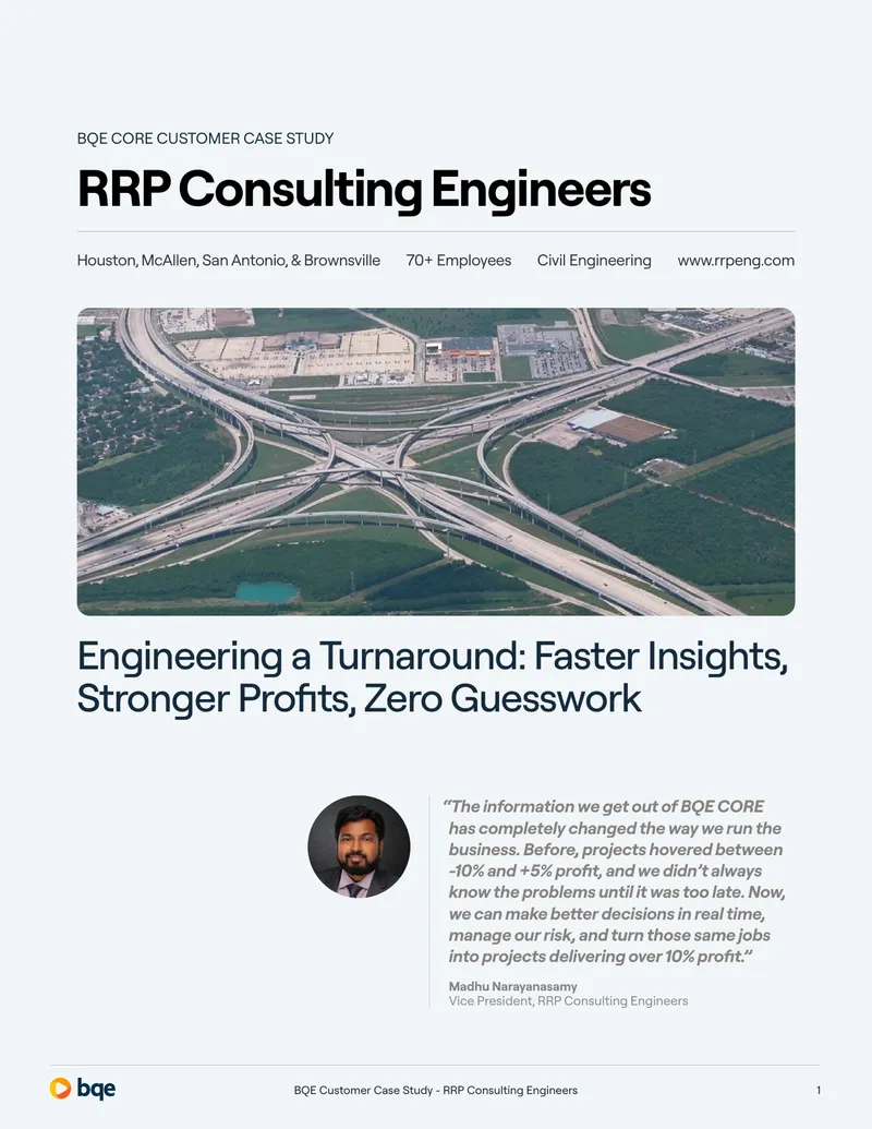 RRP Consulting Engineers Case Study on BQE CORE