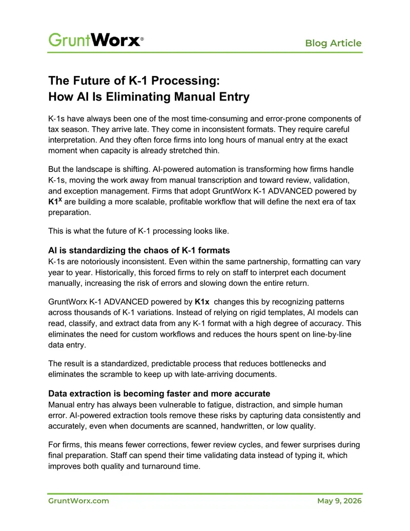 Future of K-1 Processing with AI Automation