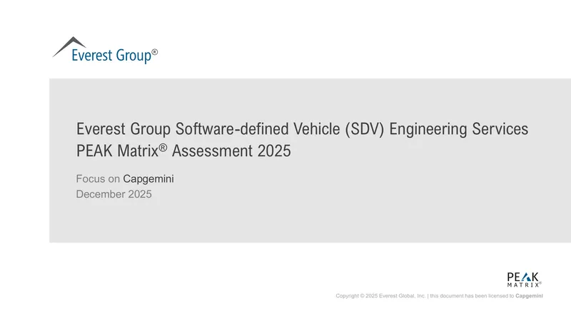 Software-defined Vehicle Engineering Services PEAK Matrix Assessment 2025