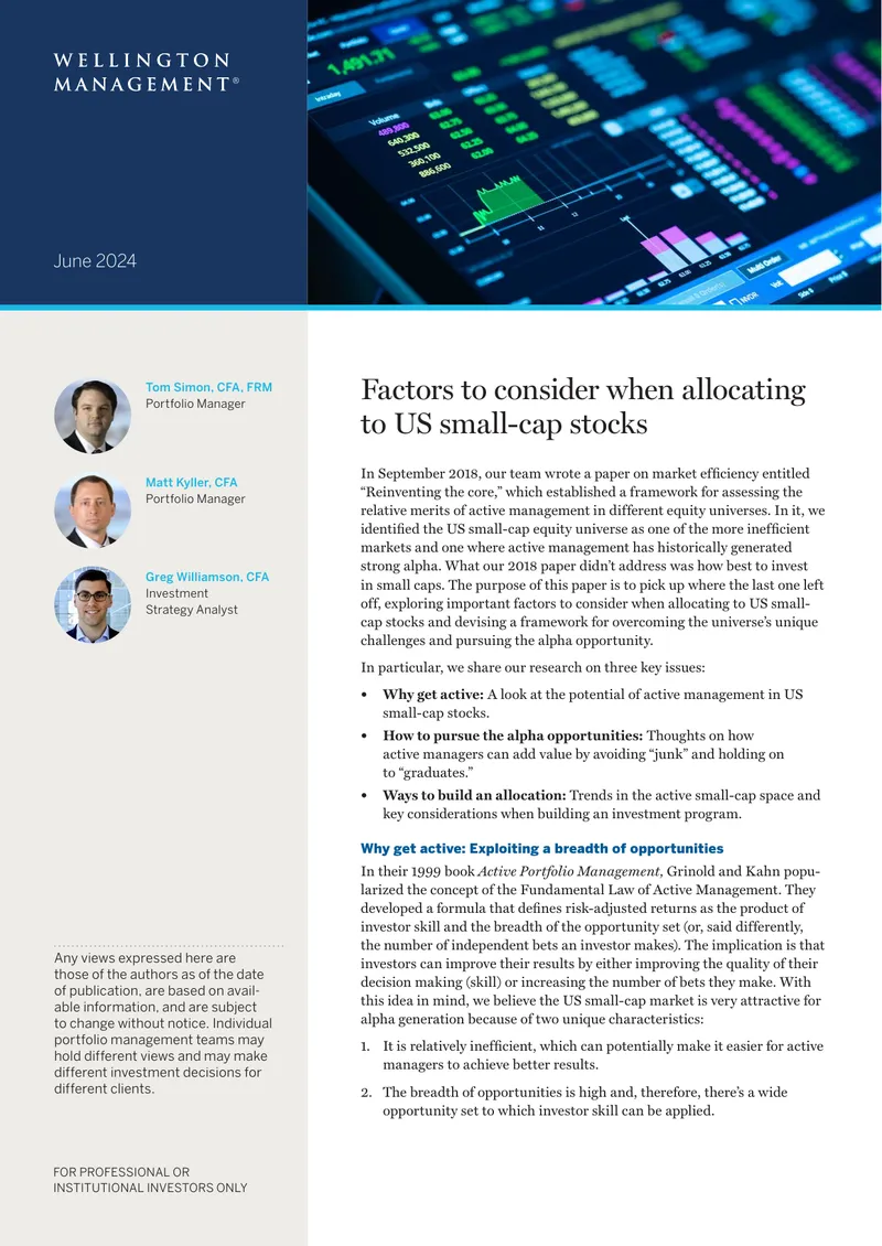 Factors for Allocating to US Small-Cap Stocks