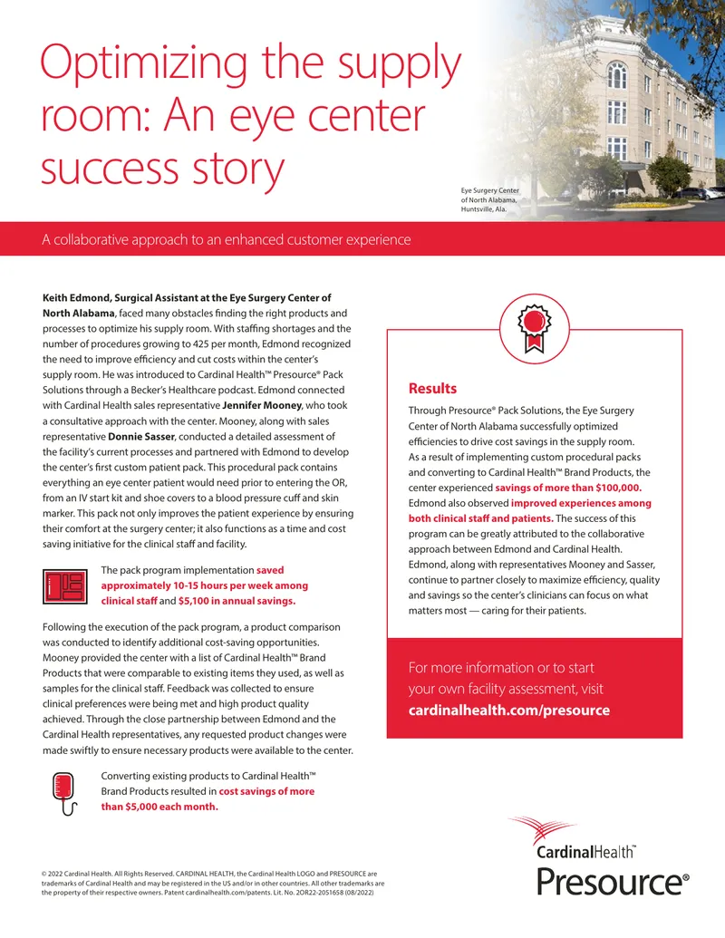 Optimizing Supply Room Efficiency in Eye Surgery Center
