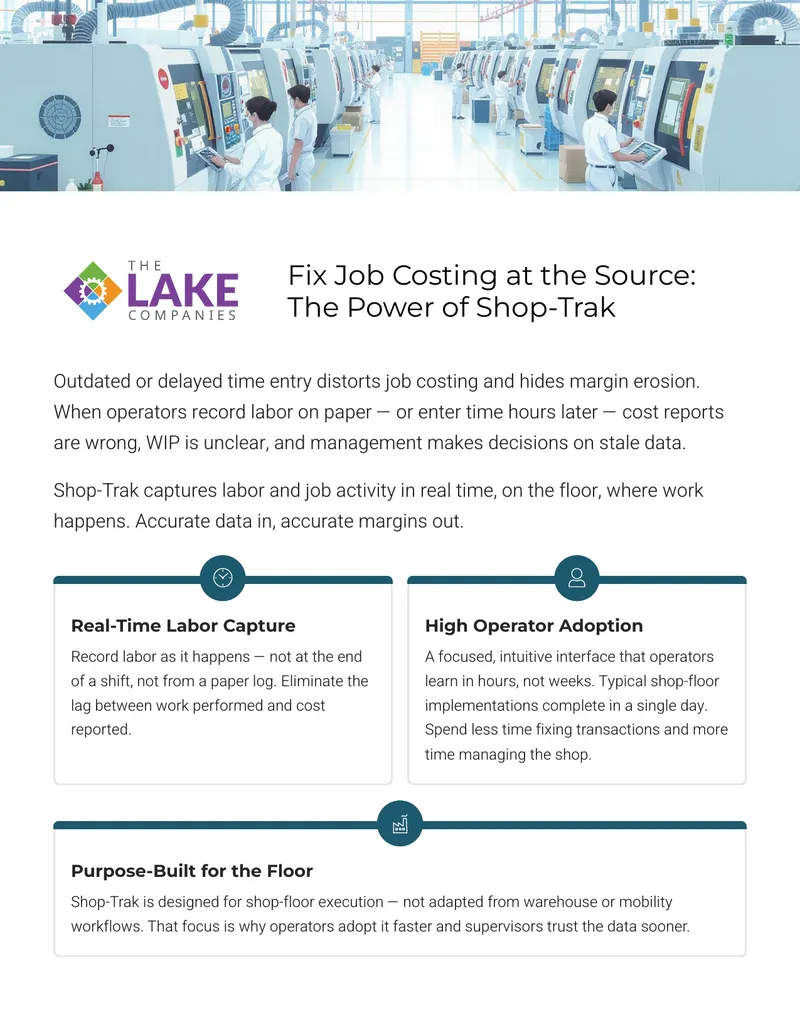 Shop-Trak Real-Time Labor Capture System