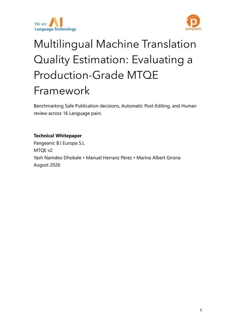 Multilingual Machine Translation Quality Estimation Framework
