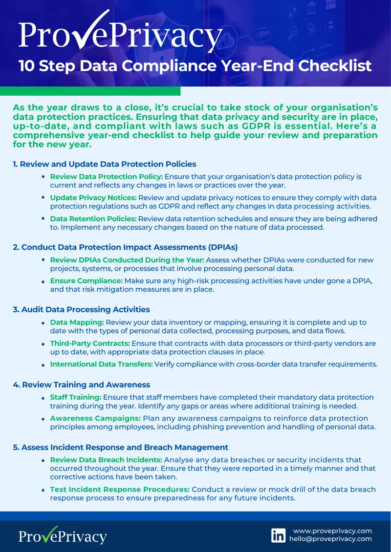 10 Step Data Compliance Year-End Checklist