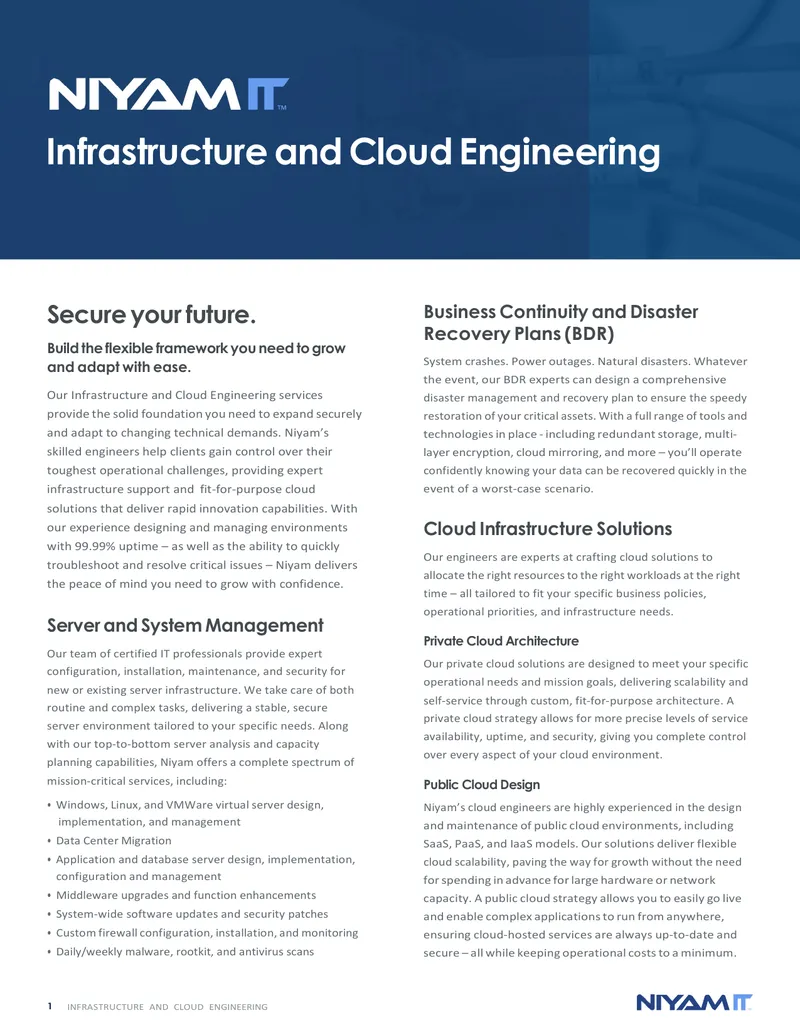 Infrastructure and Cloud Engineering Services Overview