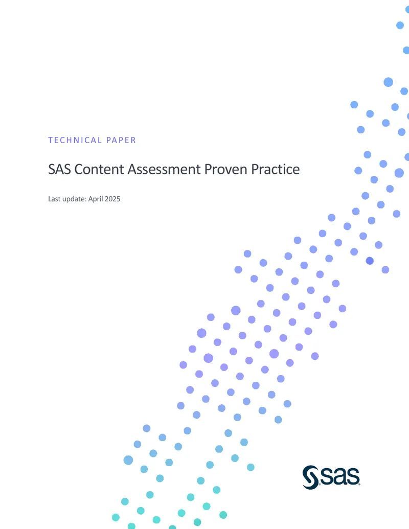 SAS Content Assessment Proven Practice Overview