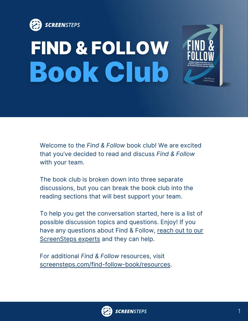 Find & Follow Book Club Discussion Guide
