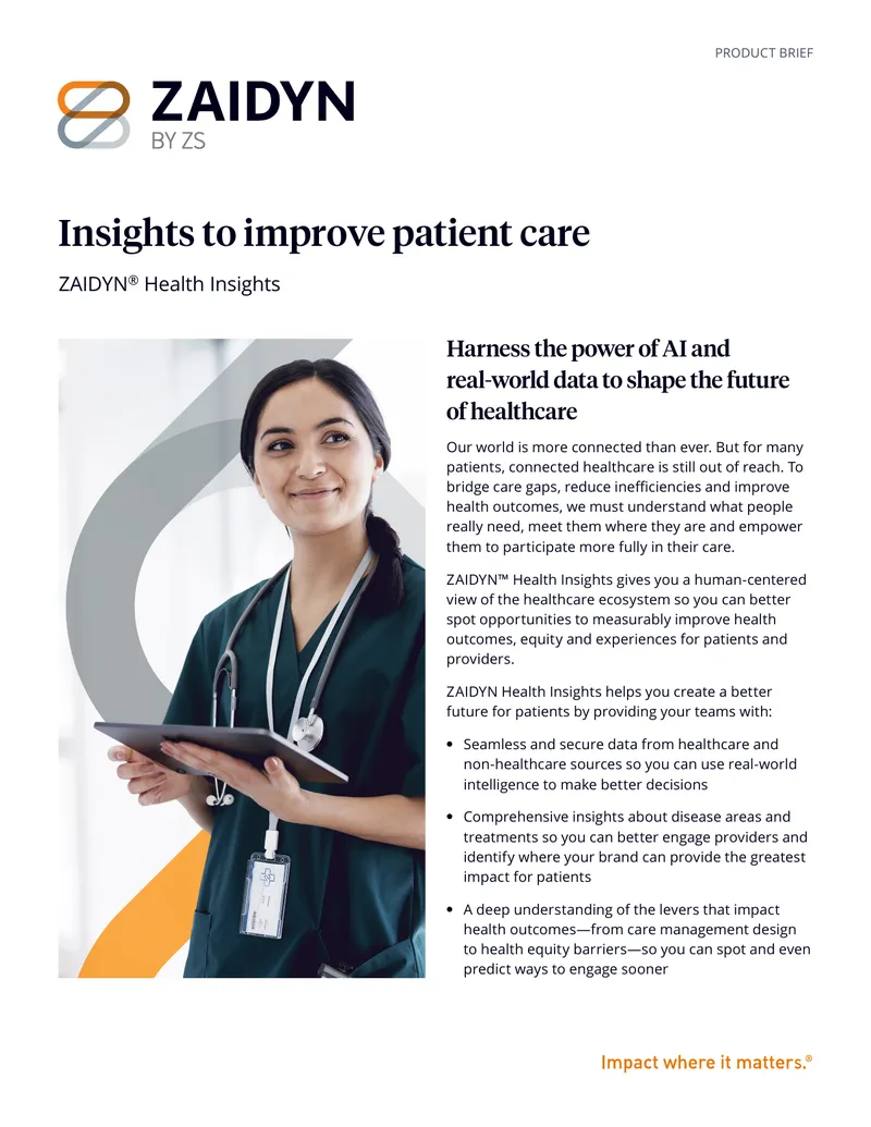 ZAIDYN Health Insights Product Brief
