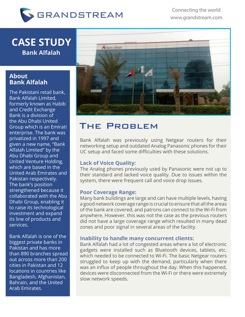 Bank Alfalah Networking and UC Solutions Case Study