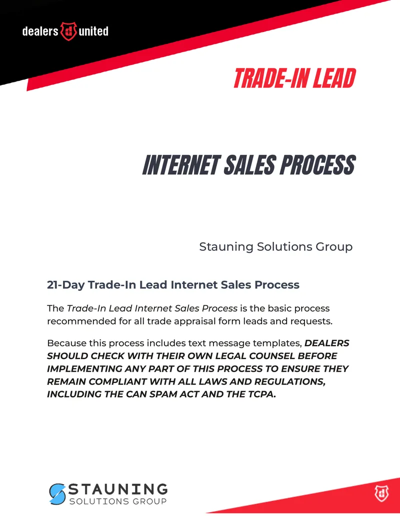 21-Day Trade-In Lead Internet Sales Process