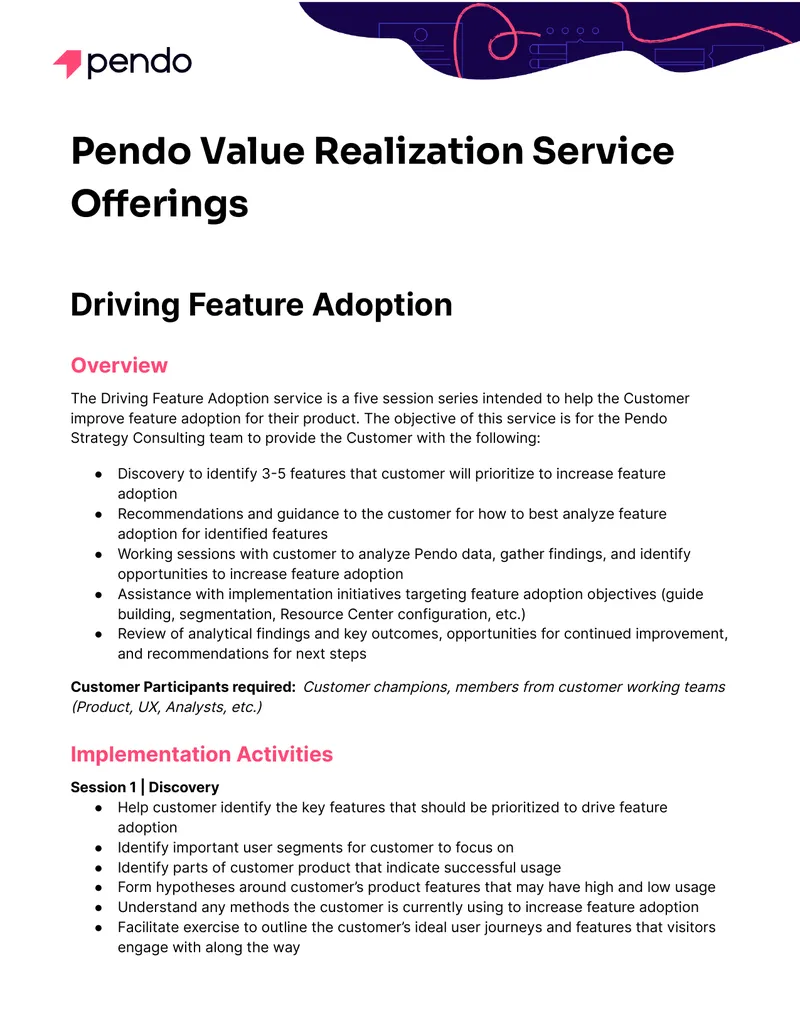 Driving Feature Adoption Service Description