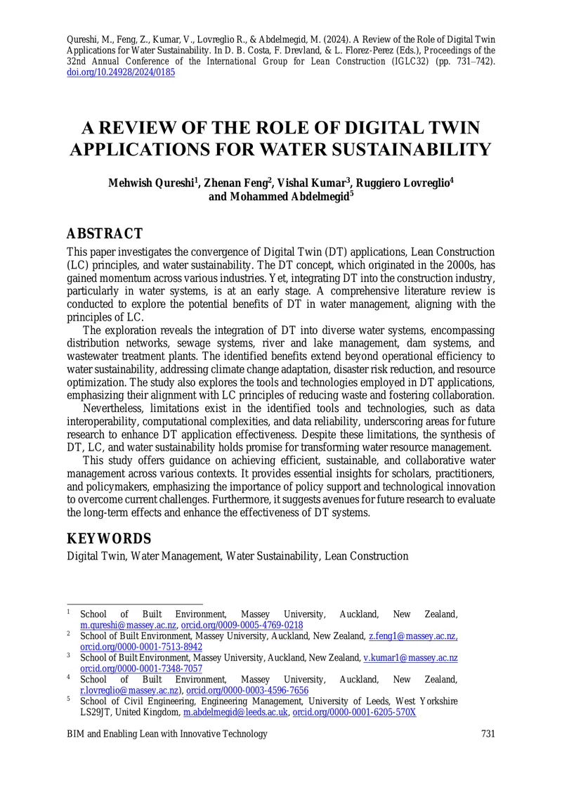 Digital Twin Applications for Water Sustainability preview page 1