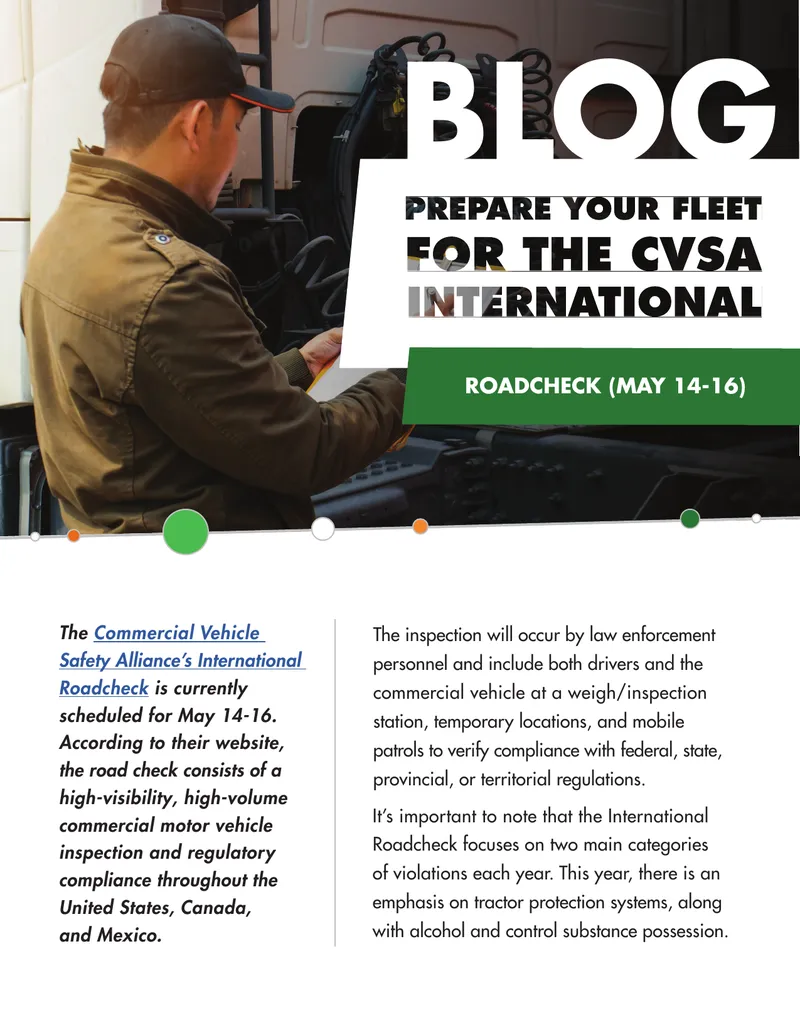 Preparation for the CVSA International Roadcheck