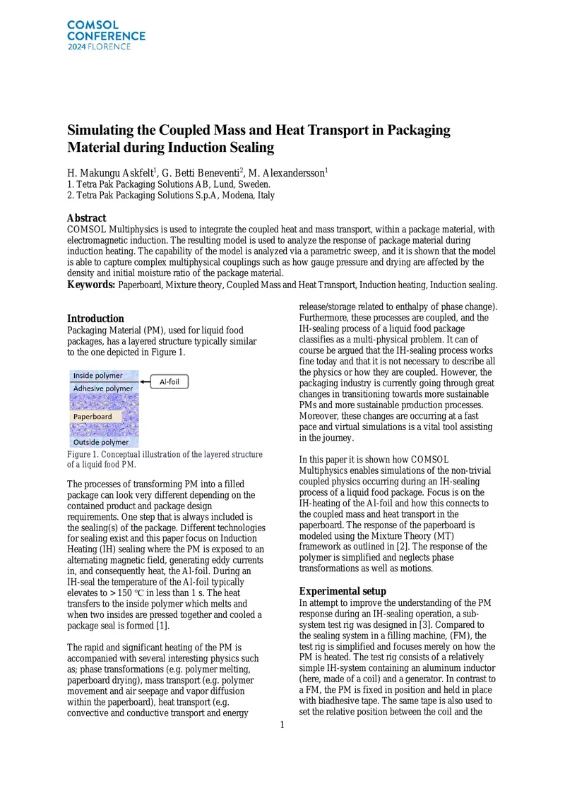 Coupled Mass and Heat Transport Simulation in Packaging